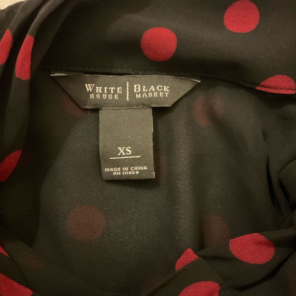 $15 ❌ SEND OFFER ❌ WHBM Ruffled Polka Dotted Sheer Blouse - Picture 7 of 8